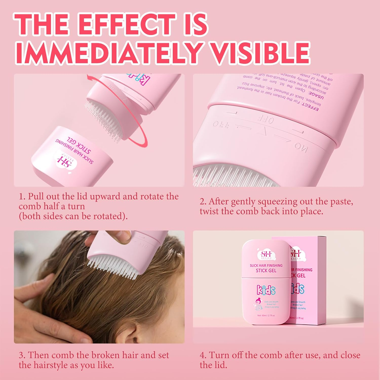 Pink Cloud Kids Broken Hair Finishing Stick Gel - Image 6