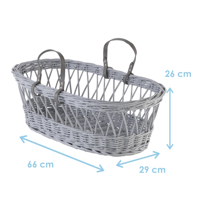 Stylish Waffle Wicker Moses Basket for Your Newborn - Image 8