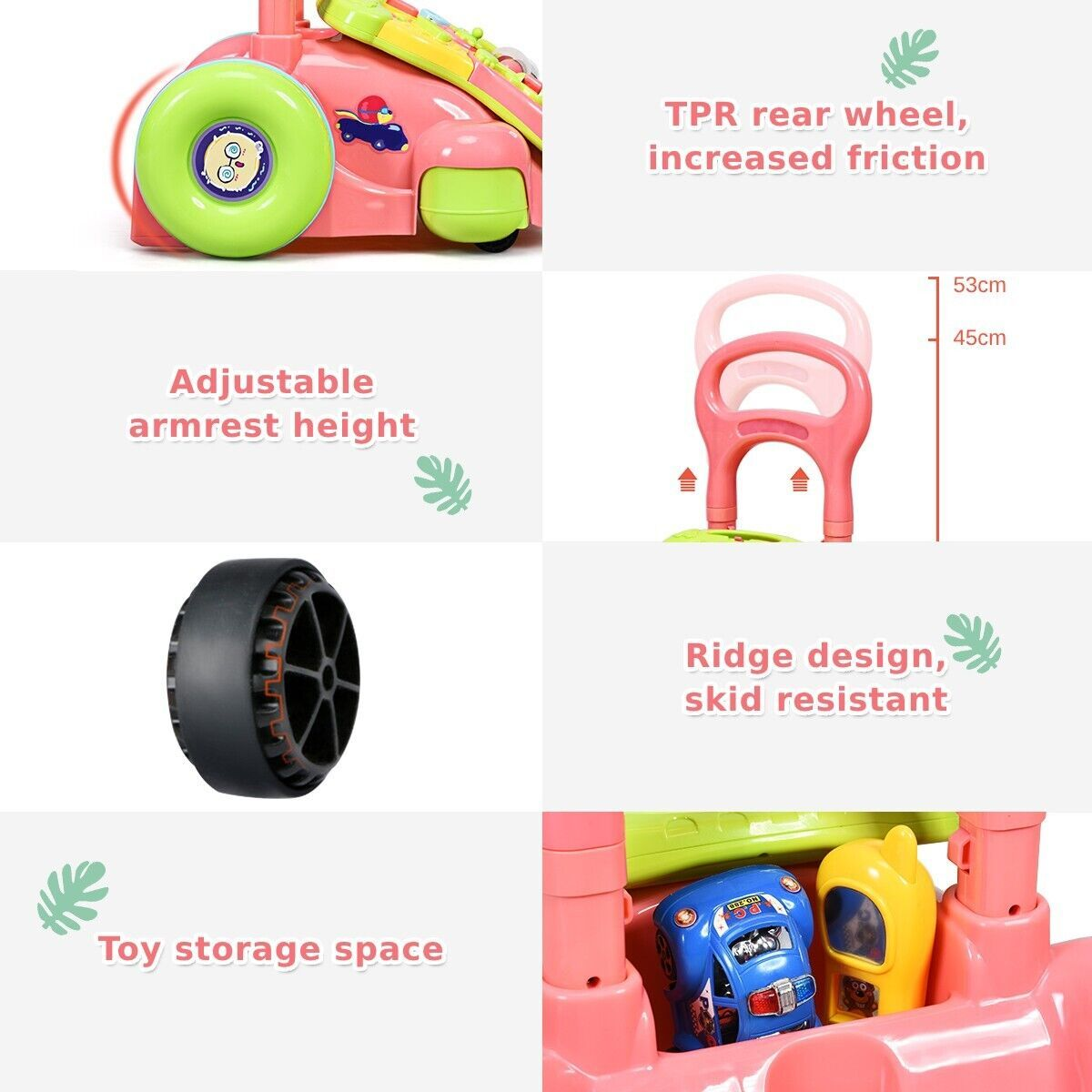 Light-Up Adjustable Baby Push Along Walker for Fun and Safe Walking Adventures - Image 4