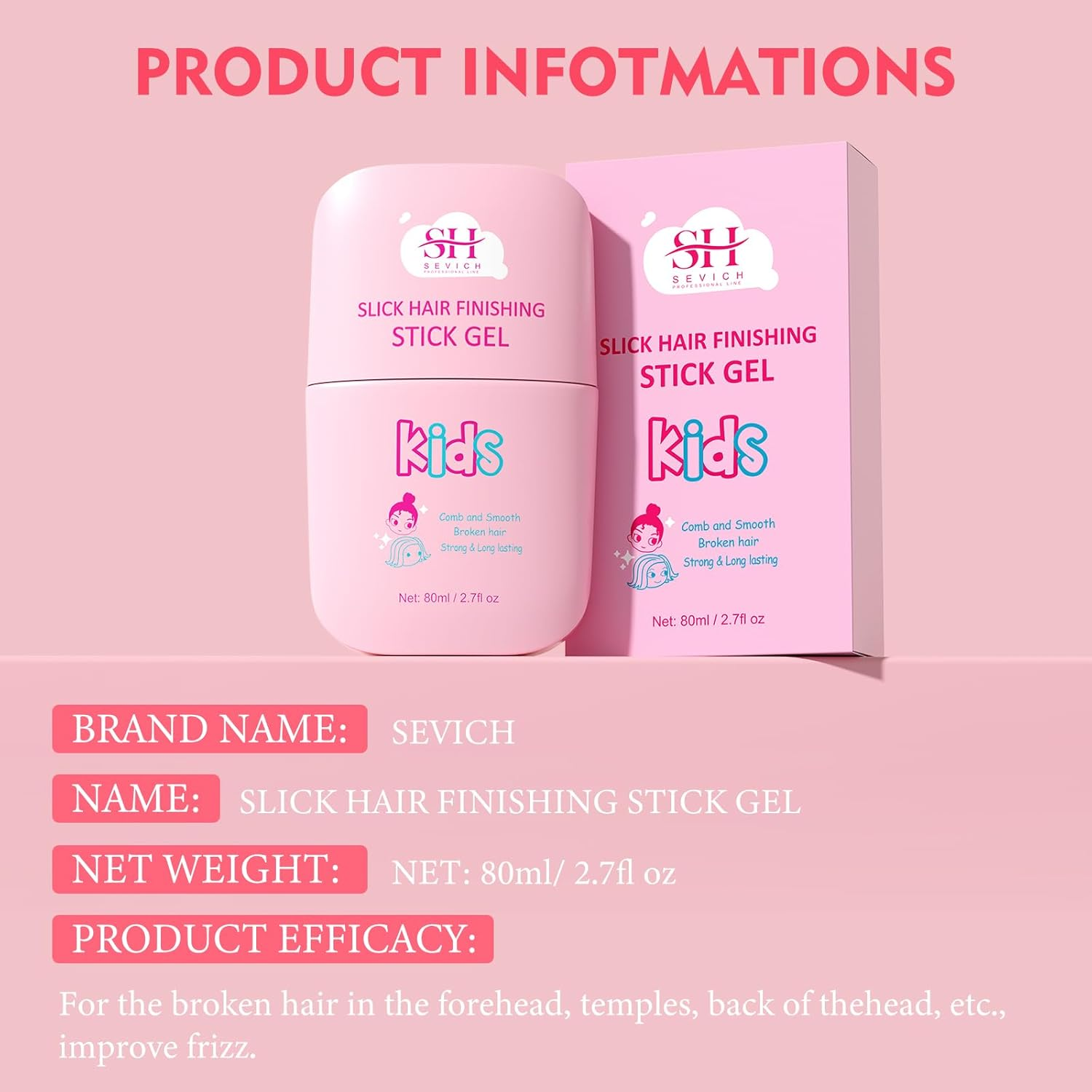 Pink Cloud Kids Broken Hair Finishing Stick Gel - Image 8