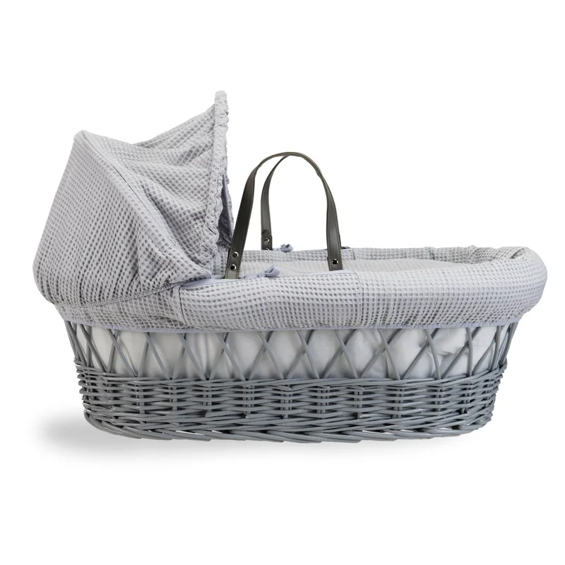 Stylish Waffle Wicker Moses Basket for Your Newborn