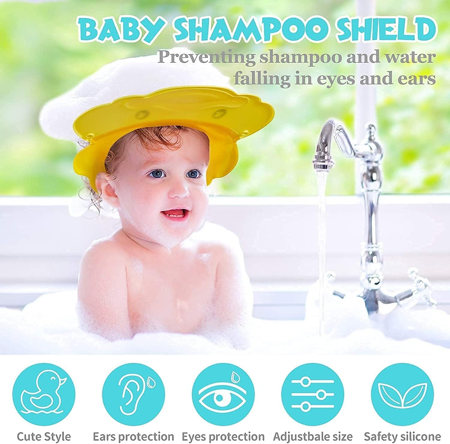 Baby Shower Cap: Adjustable Kids Shampoo Hat - Image 5